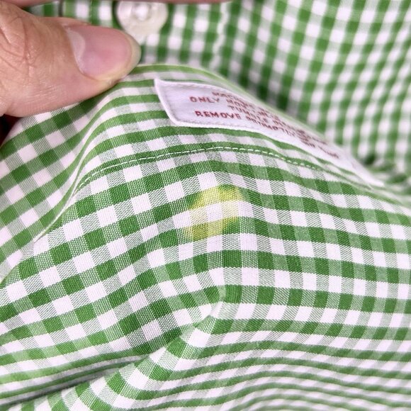 Brooks Brothers 1818 Men’s Button Down Dress Shirt Size Medium Green Logo - Picture 8 of 16